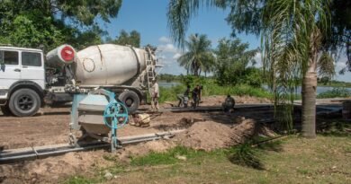 Obras en la intersección de la calle Coronel Schweizer y Marcelino Dávila