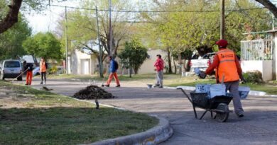 Operativo de limpieza en el barrio Bello Horizonte